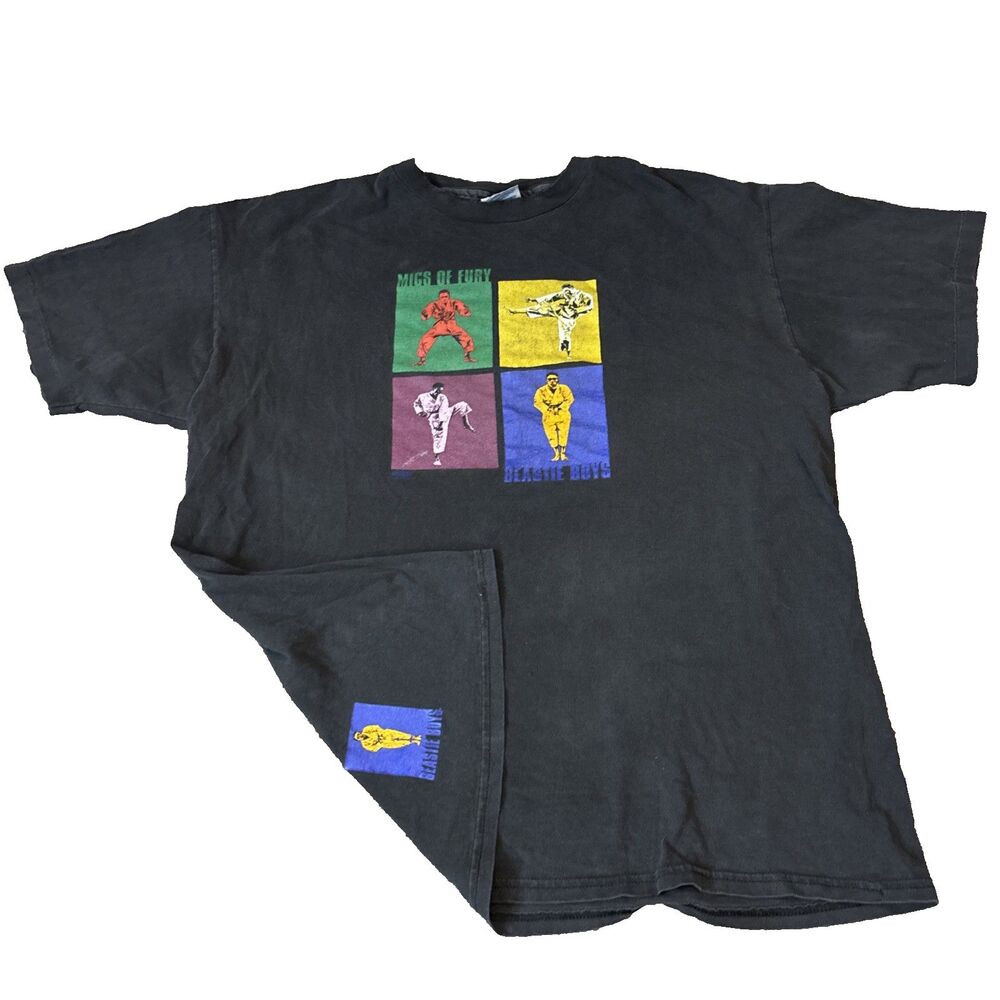 Vintage Beastie Boys Black XL shirt Mic’s Of Fury Rap Hanes Heavy Distressed